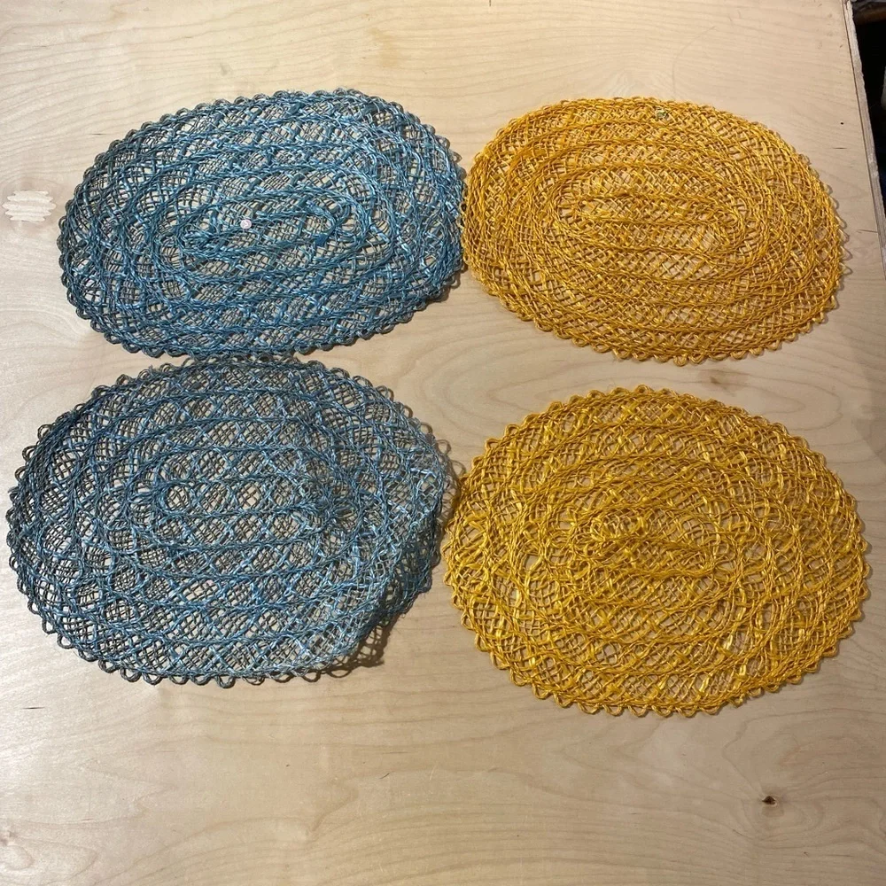 Blue and Yellow Woven Placemats Set of 4 (NE)